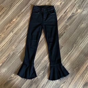 MOTHER - black denim crop and flare